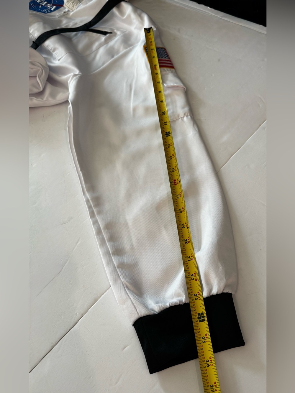 Spirit NASA Astronaut Costume, White Jumpsuit w/ Black Trim & Patches - Picture 15 of 16
